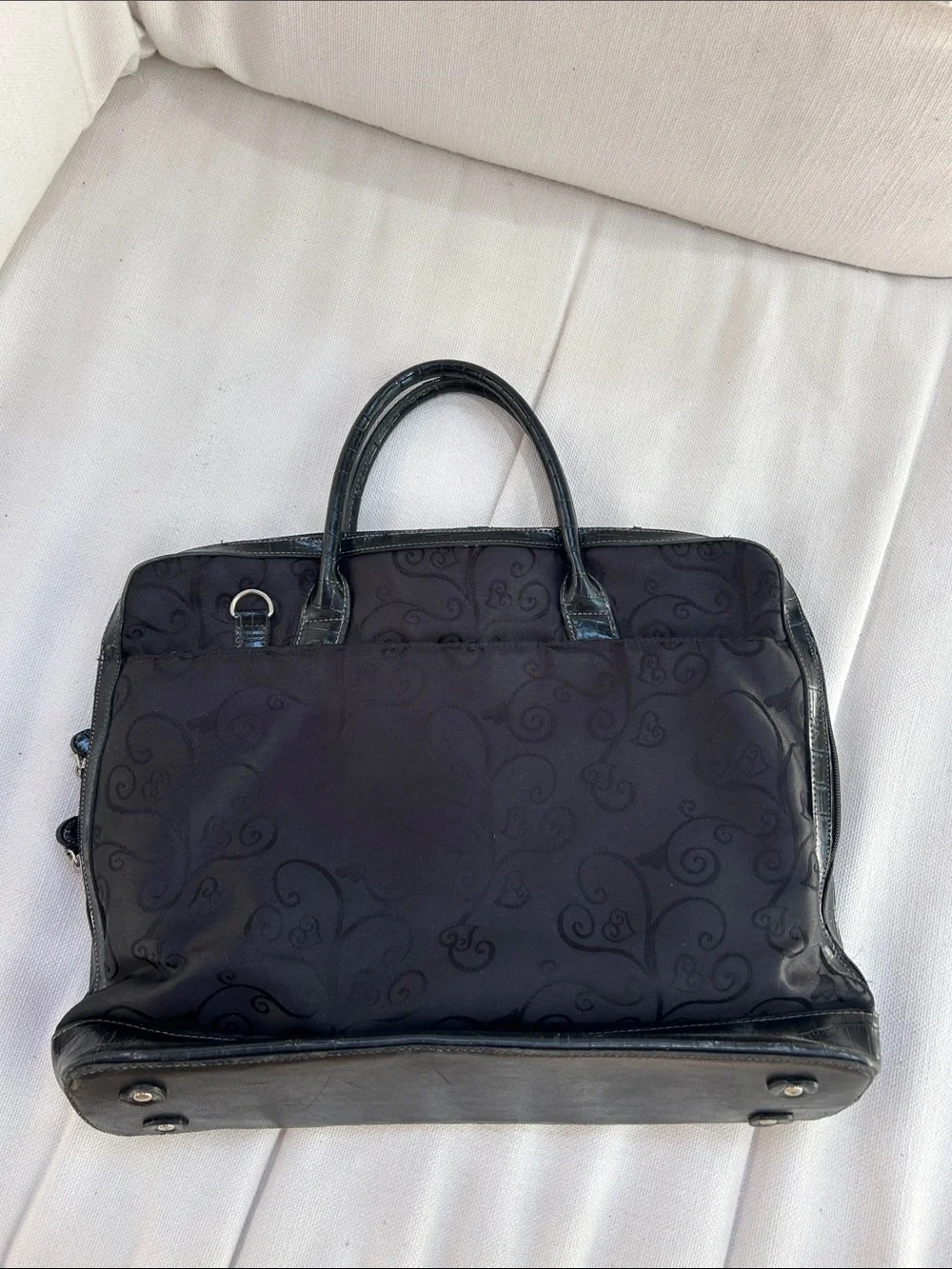 Coldwater Creek Black Laptop Tote with Heart Emblem